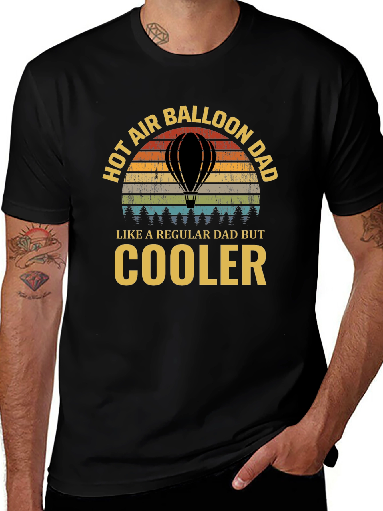 Hot Air Balloon Dad T-Shirt - Cooler Than Regular