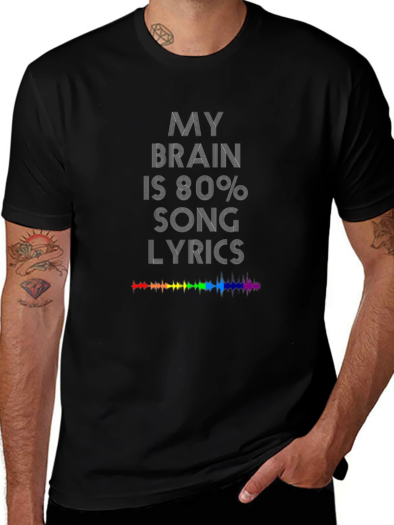 My Brain is 80% Song Lyrics T-Shirt - Music Lover Tee