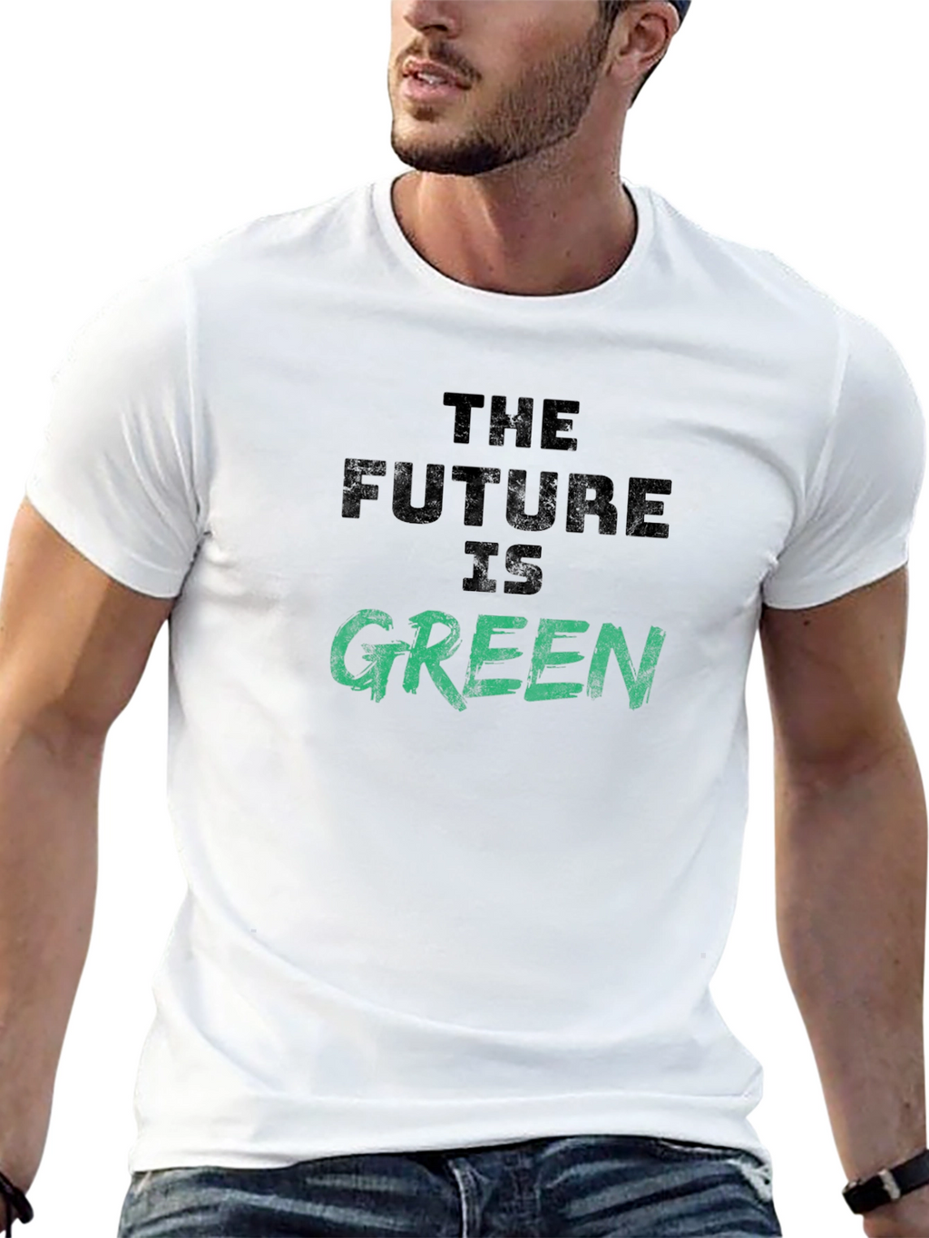 The Future is Green Graphic Tee - Eco-Friendly Slogan