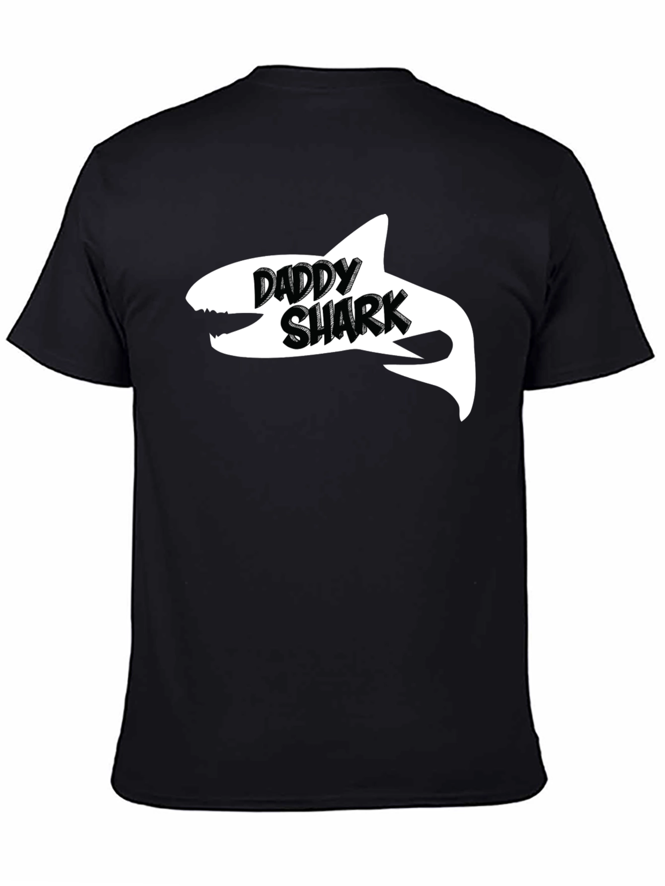 Daddy Shark Black Cotton Graphic T-Shirt