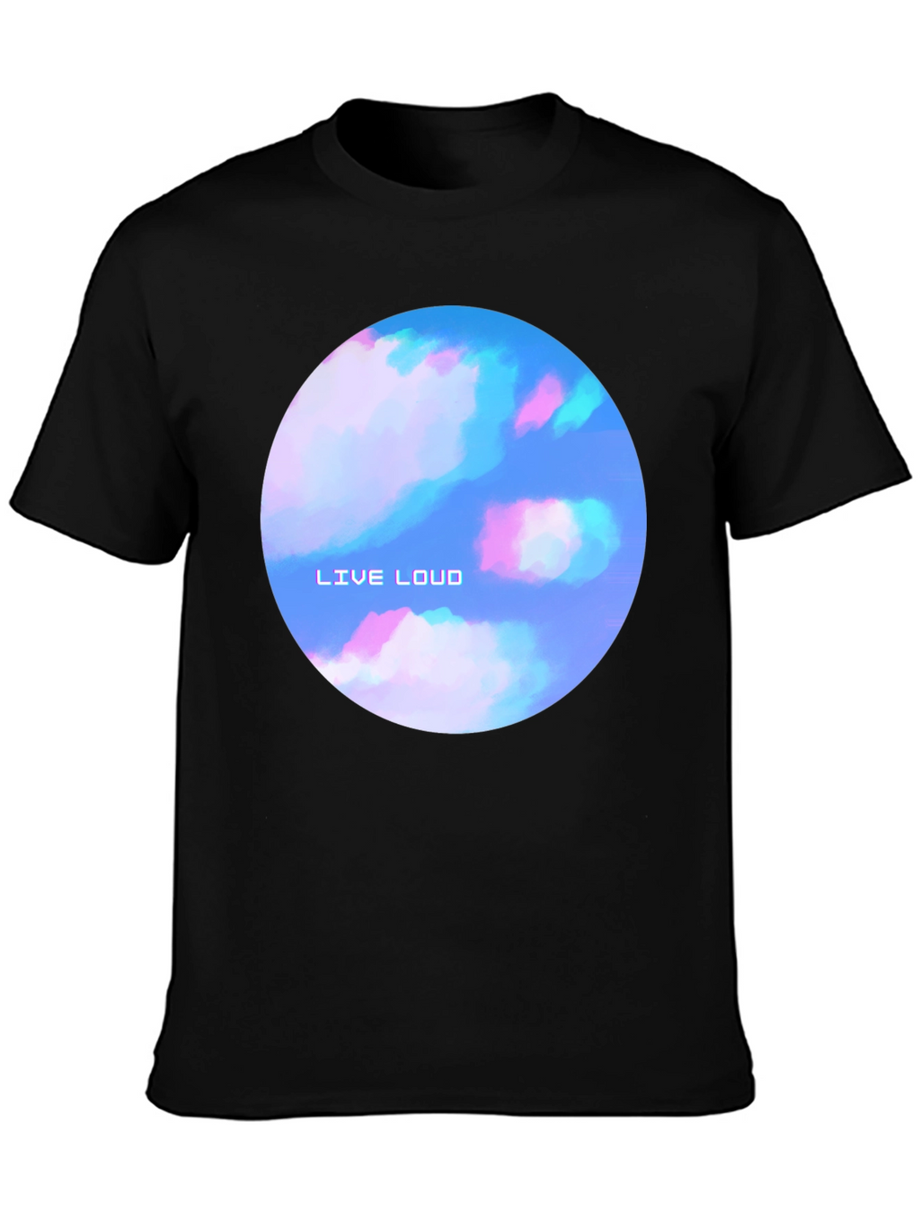 Live Loud Graphic Print Black T-Shirt