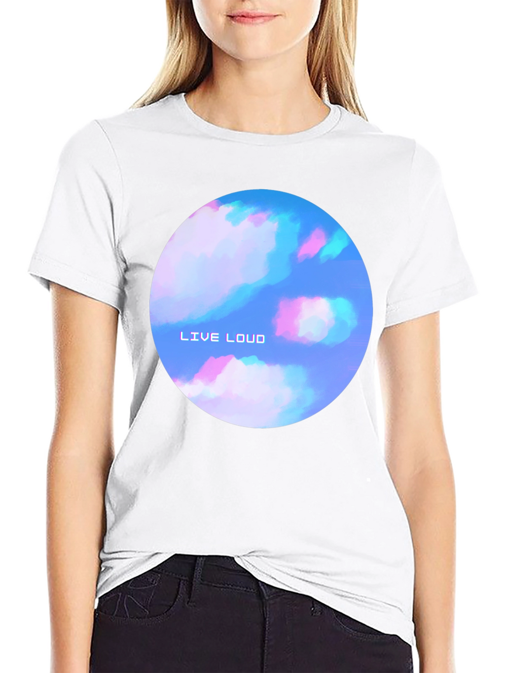 Live Loud Graphic Print Black T-Shirt