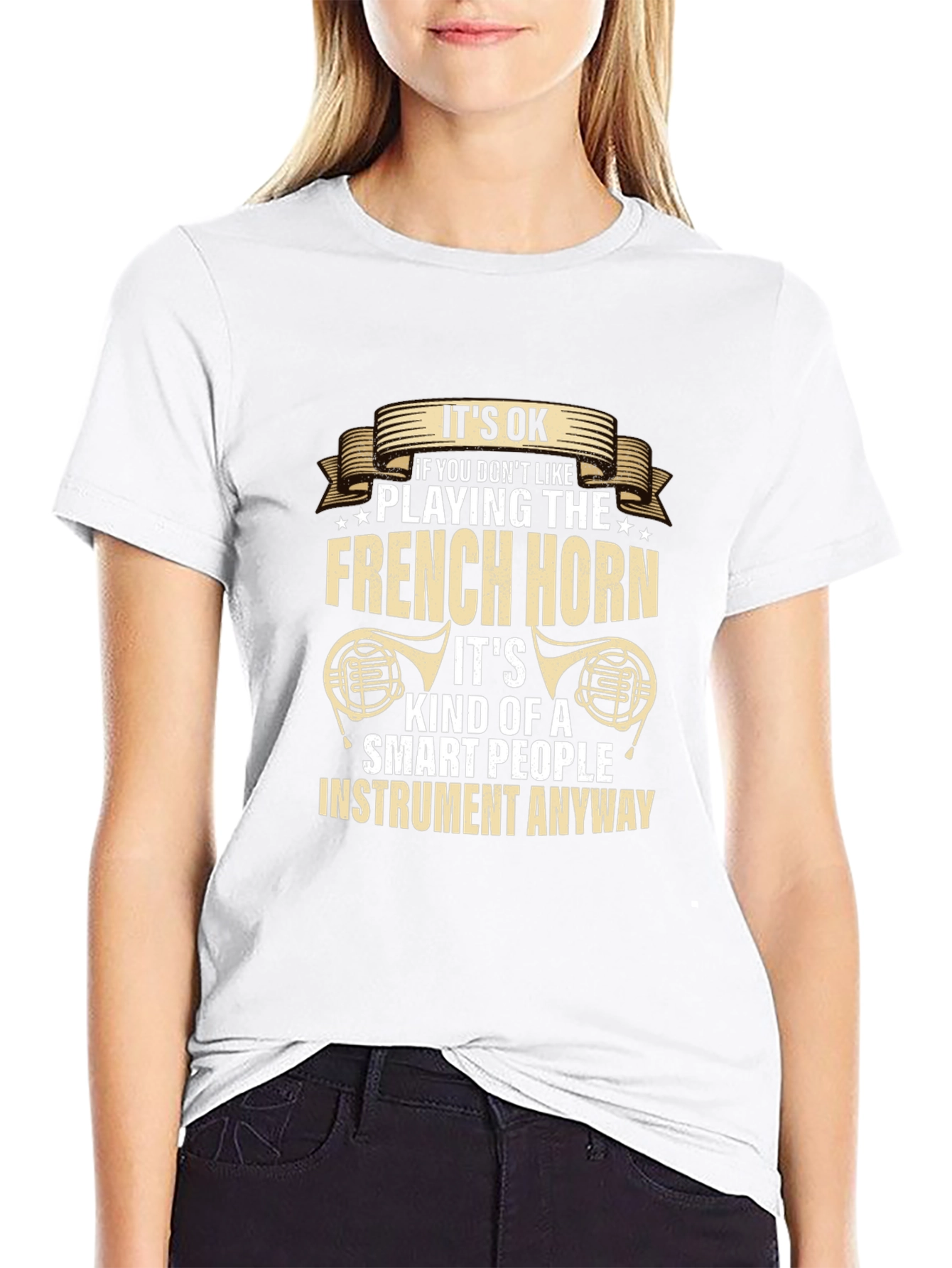 Funny French Horn Player T-Shirt - Smart People Instrument Tee