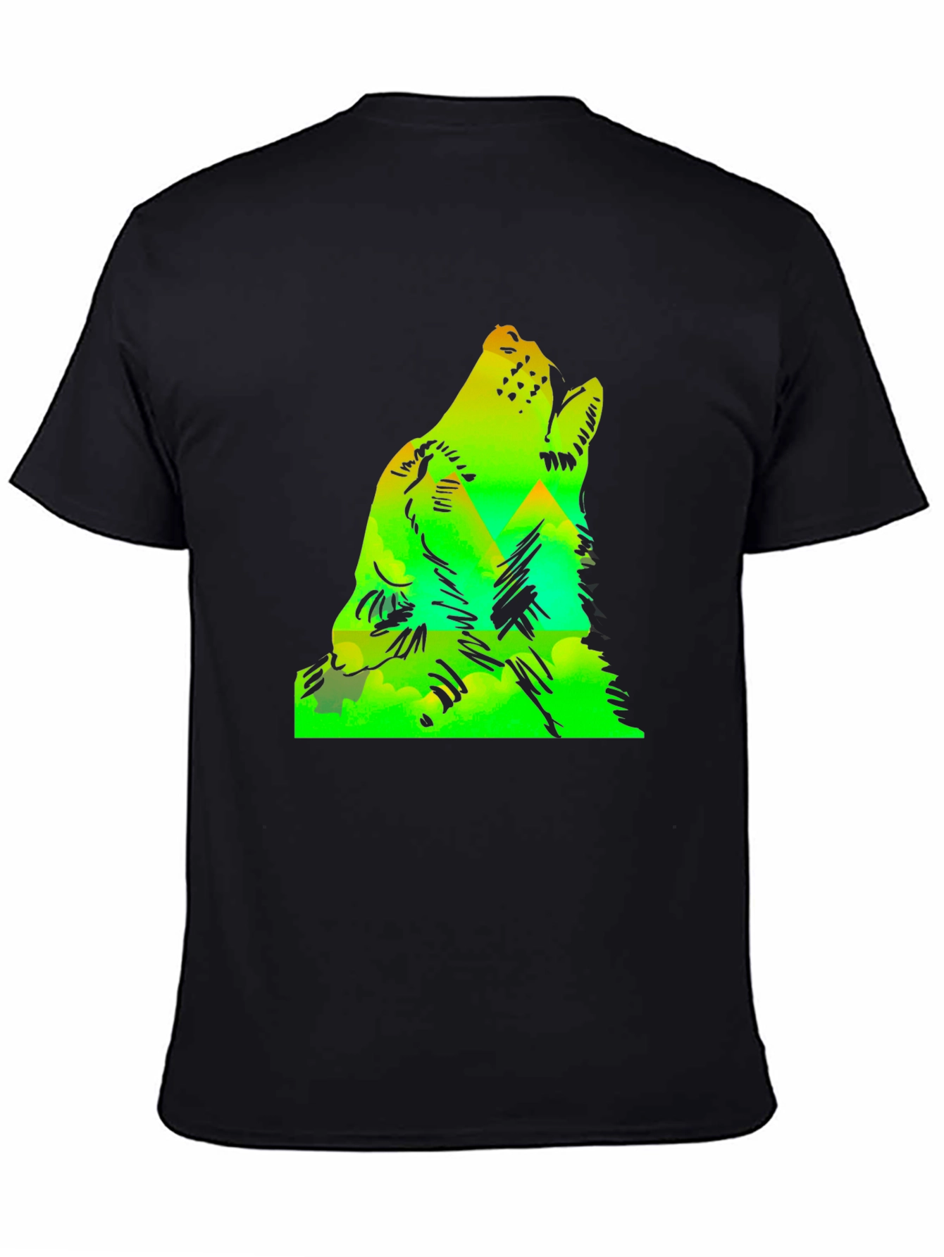 Wolf Howl Mountain Graphic Tee - Black