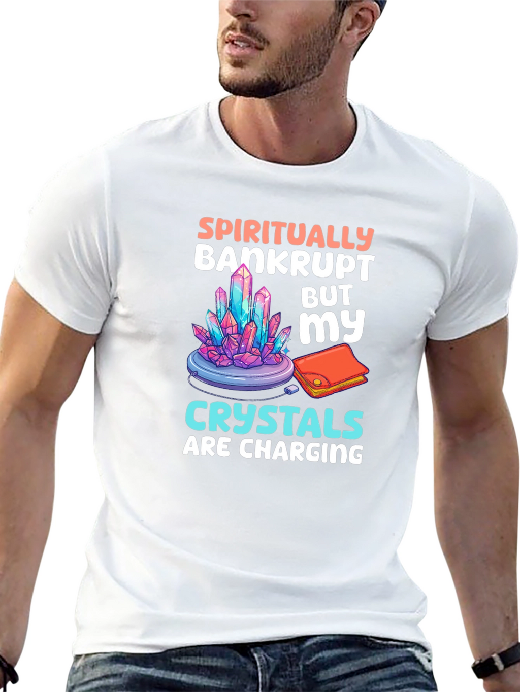 Spiritually Bankrupt Crystals Charging T-Shirt