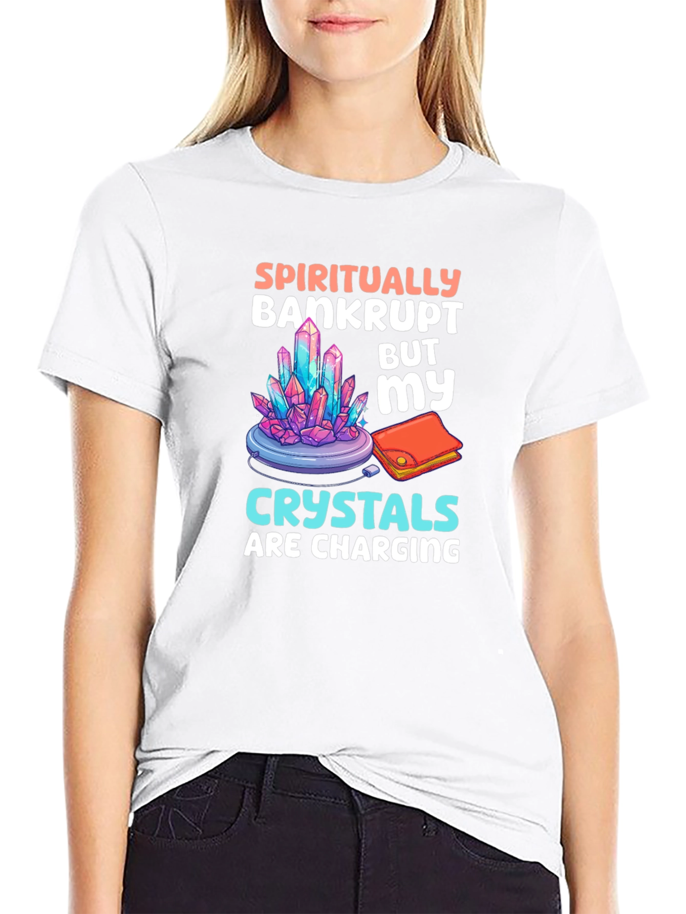Spiritually Bankrupt Crystals Charging T-Shirt