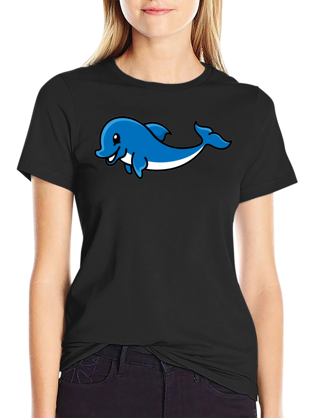 Dolphin Graphic Print T-Shirt - Stylish Casual Wear