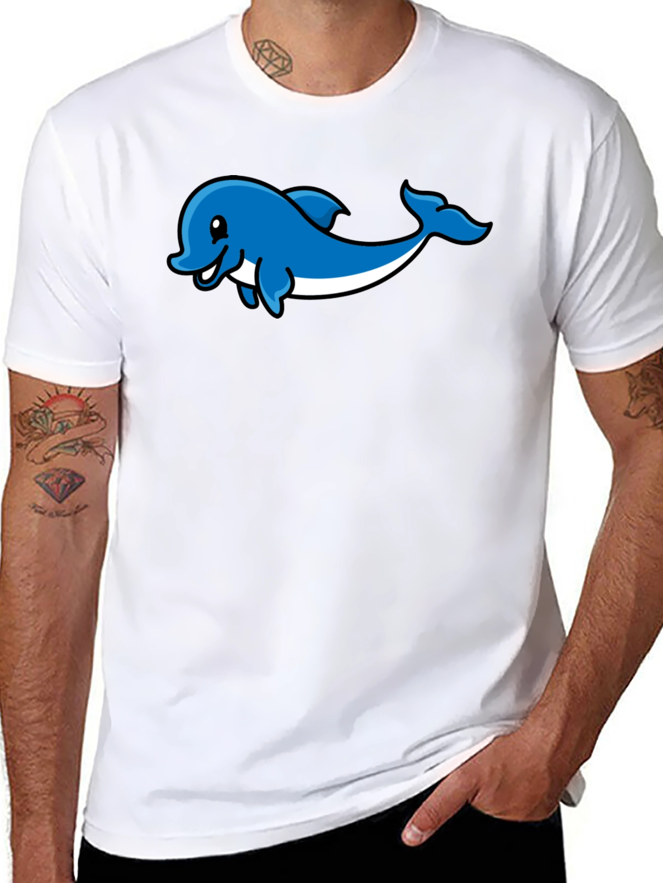 Dolphin Graphic Print T-Shirt - Stylish Casual Wear