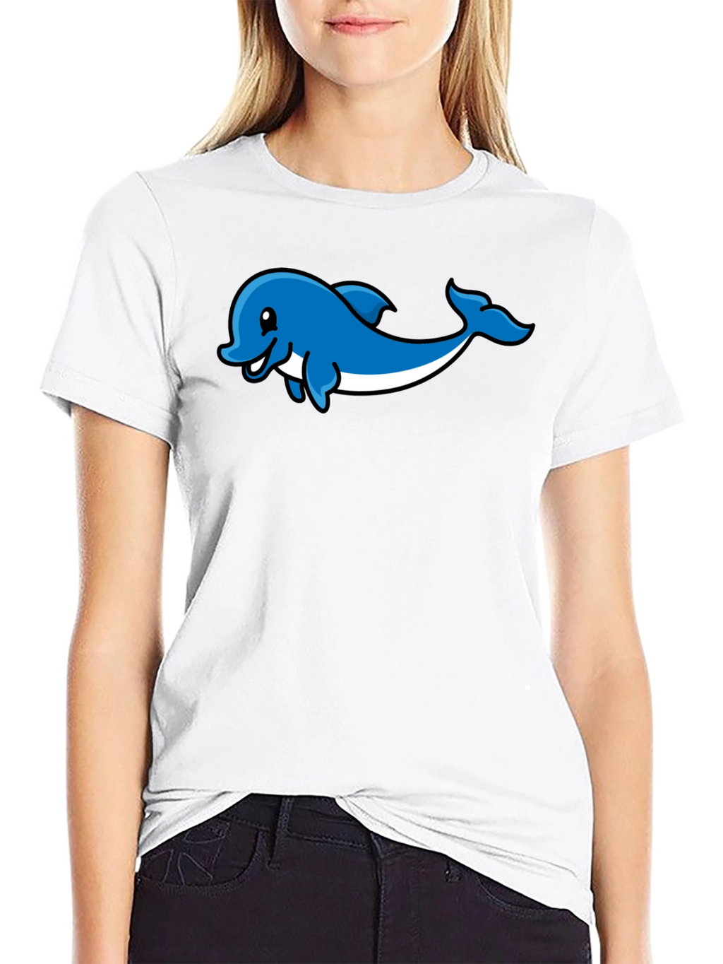 Dolphin Graphic Print T-Shirt - Stylish Casual Wear