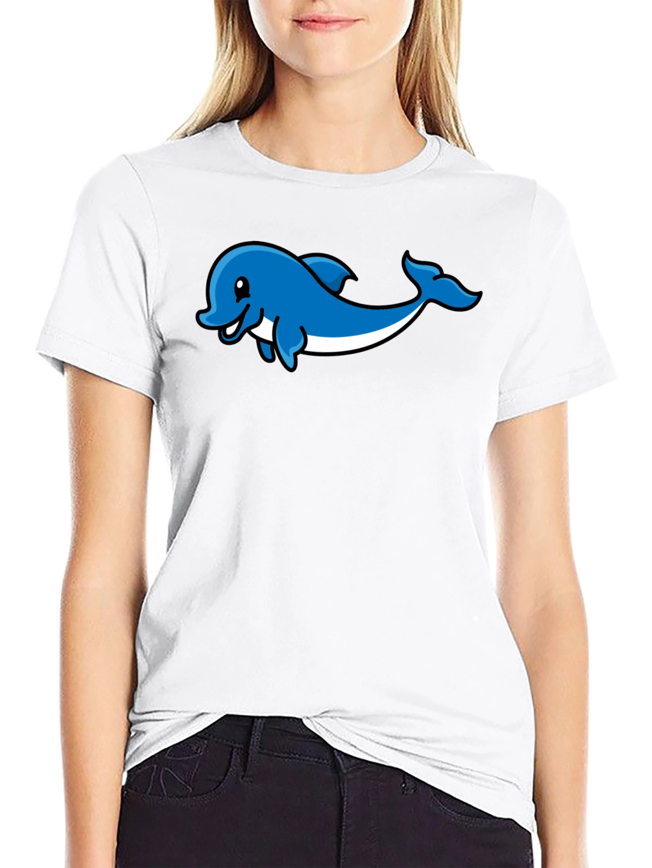 Dolphin Graphic Print T-Shirt - Stylish Casual Wear