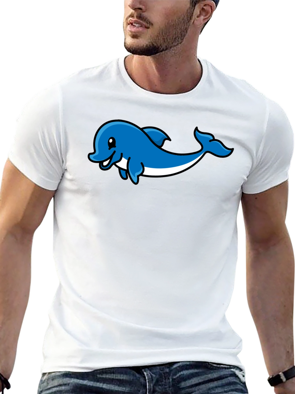 Dolphin Graphic Print T-Shirt - Stylish Casual Wear