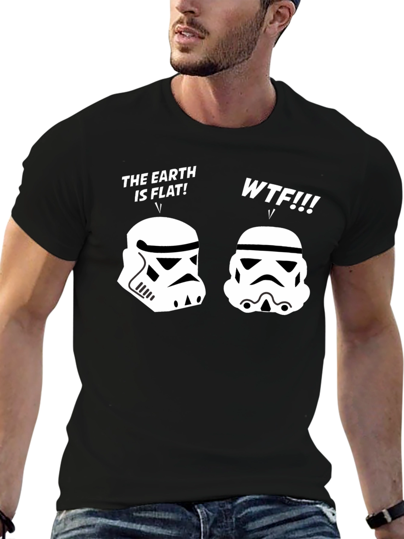 Flat Earth Stormtrooper Humor Tee