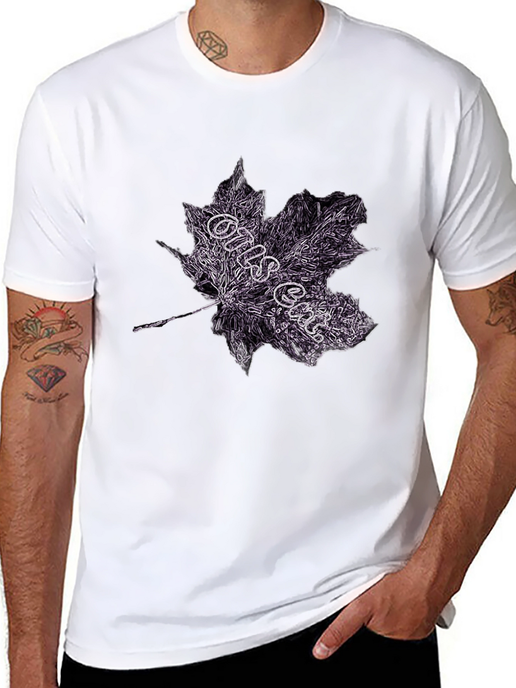 Maple Leaf Graphic Tee - Dark Style