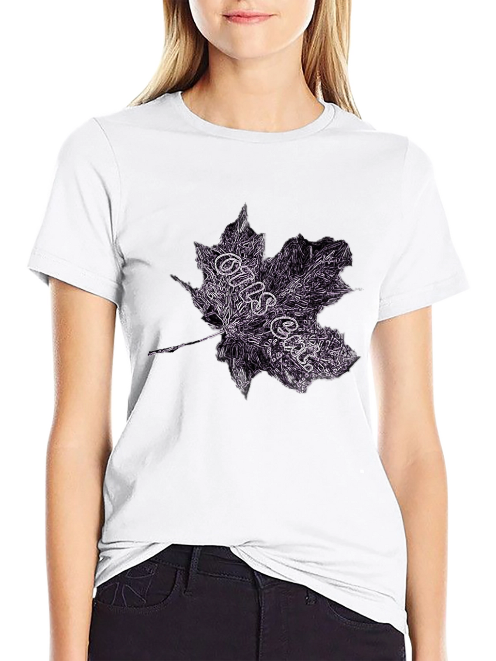 Maple Leaf Graphic Tee - Dark Style