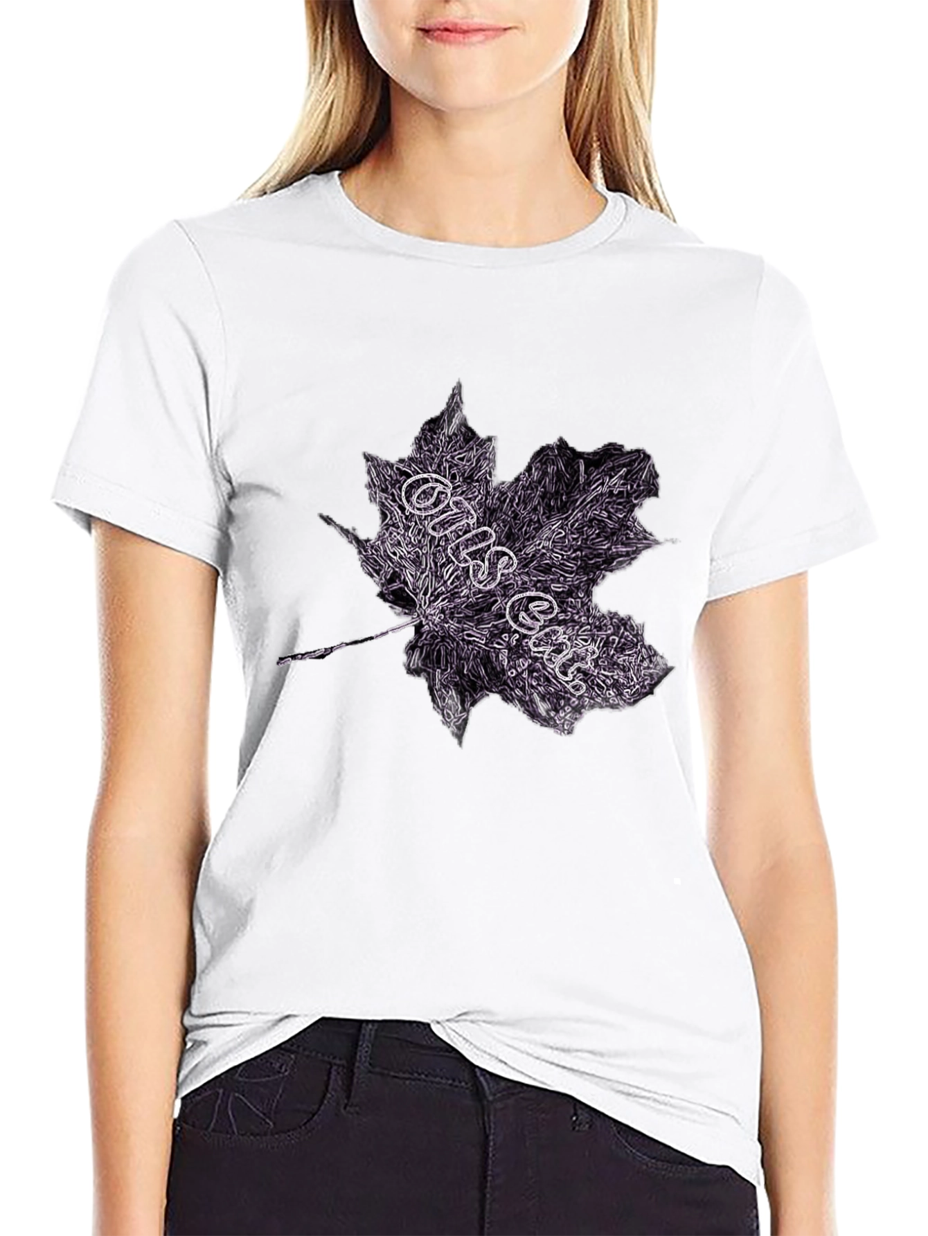 Maple Leaf Graphic Tee - Dark Style