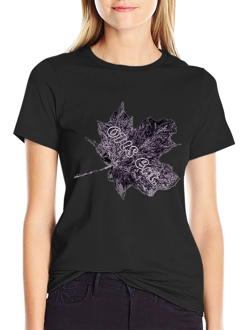 Maple Leaf Graphic Tee - Dark Style