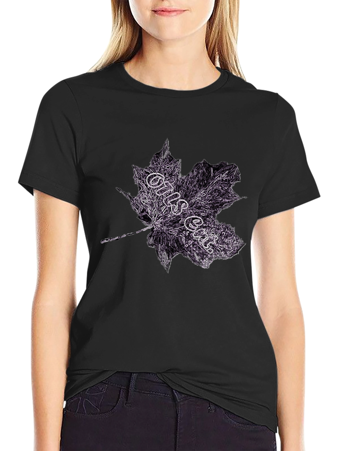 Maple Leaf Graphic Tee - Dark Style