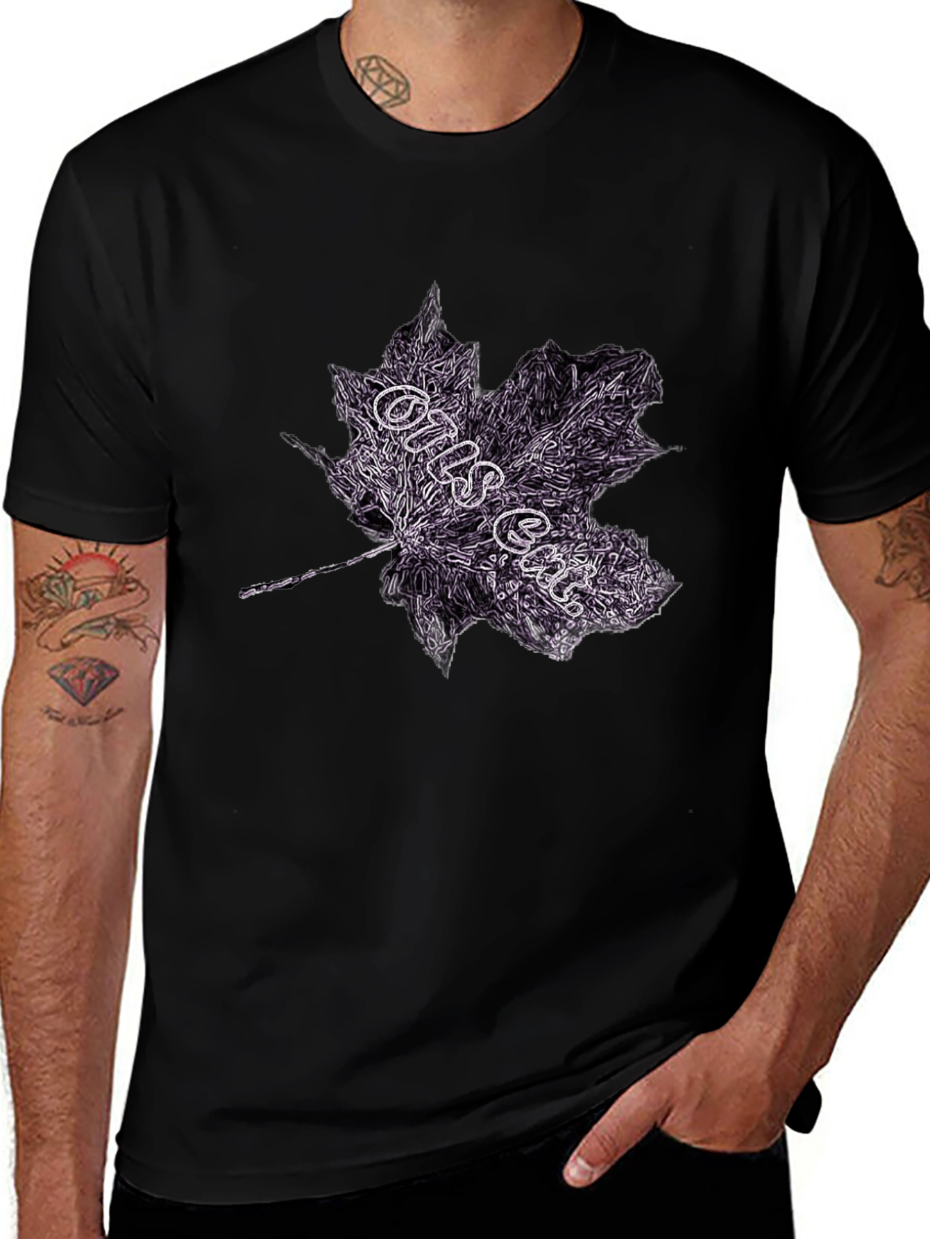 Maple Leaf Graphic Tee - Dark Style