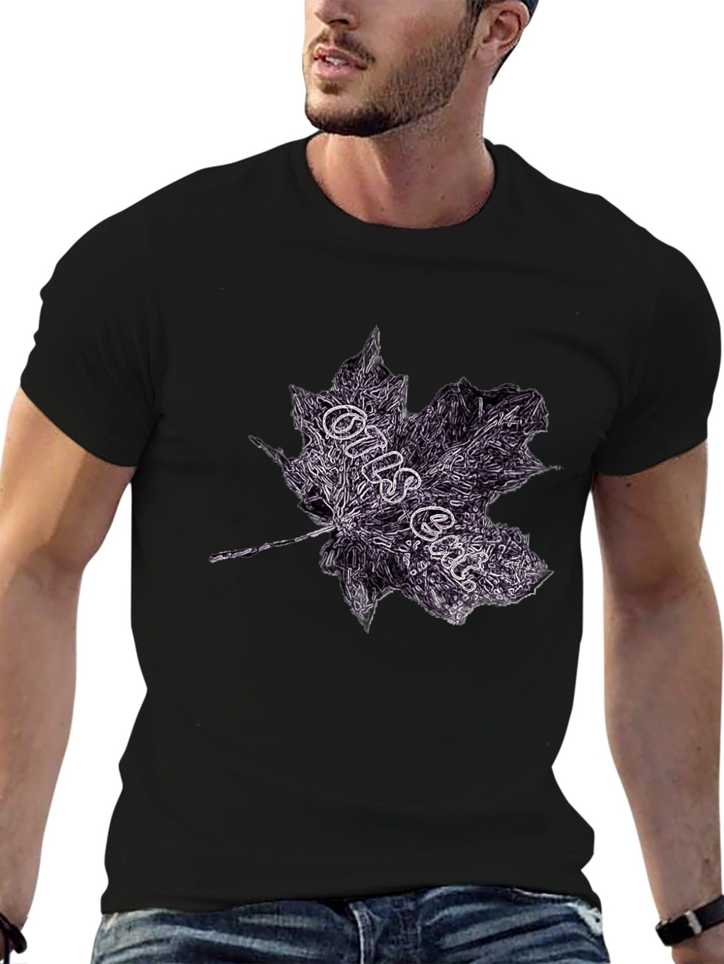 Maple Leaf Graphic Tee - Dark Style