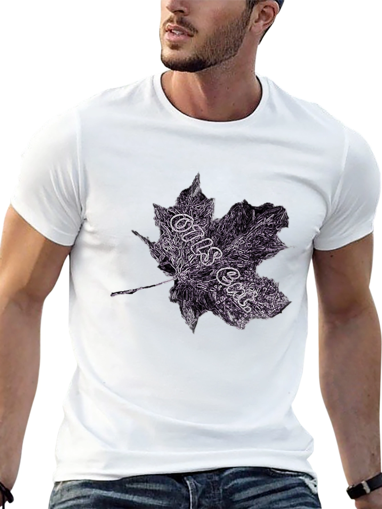 Maple Leaf Graphic Tee - Dark Style
