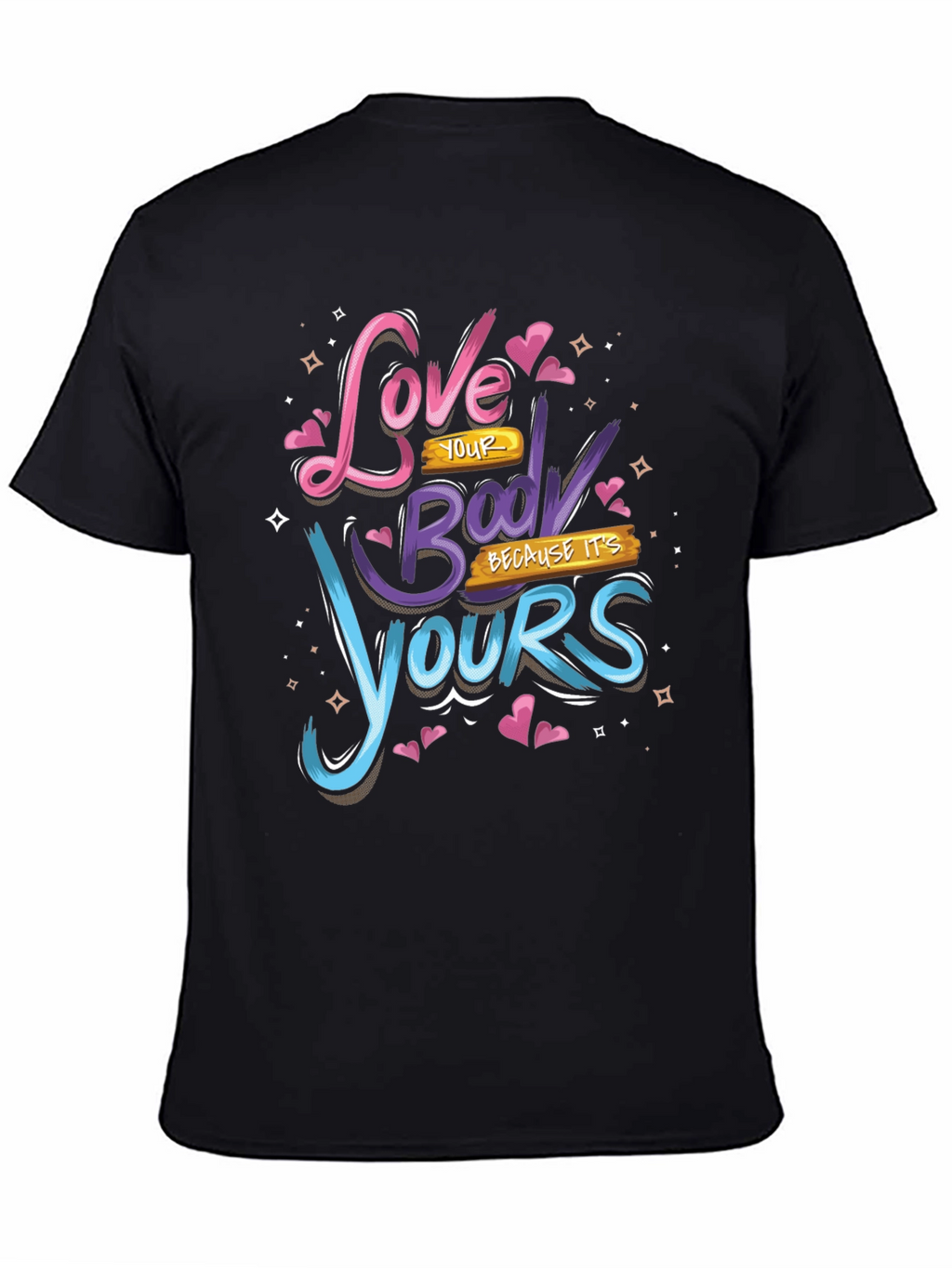 Love Your Body Black Graphic Tee