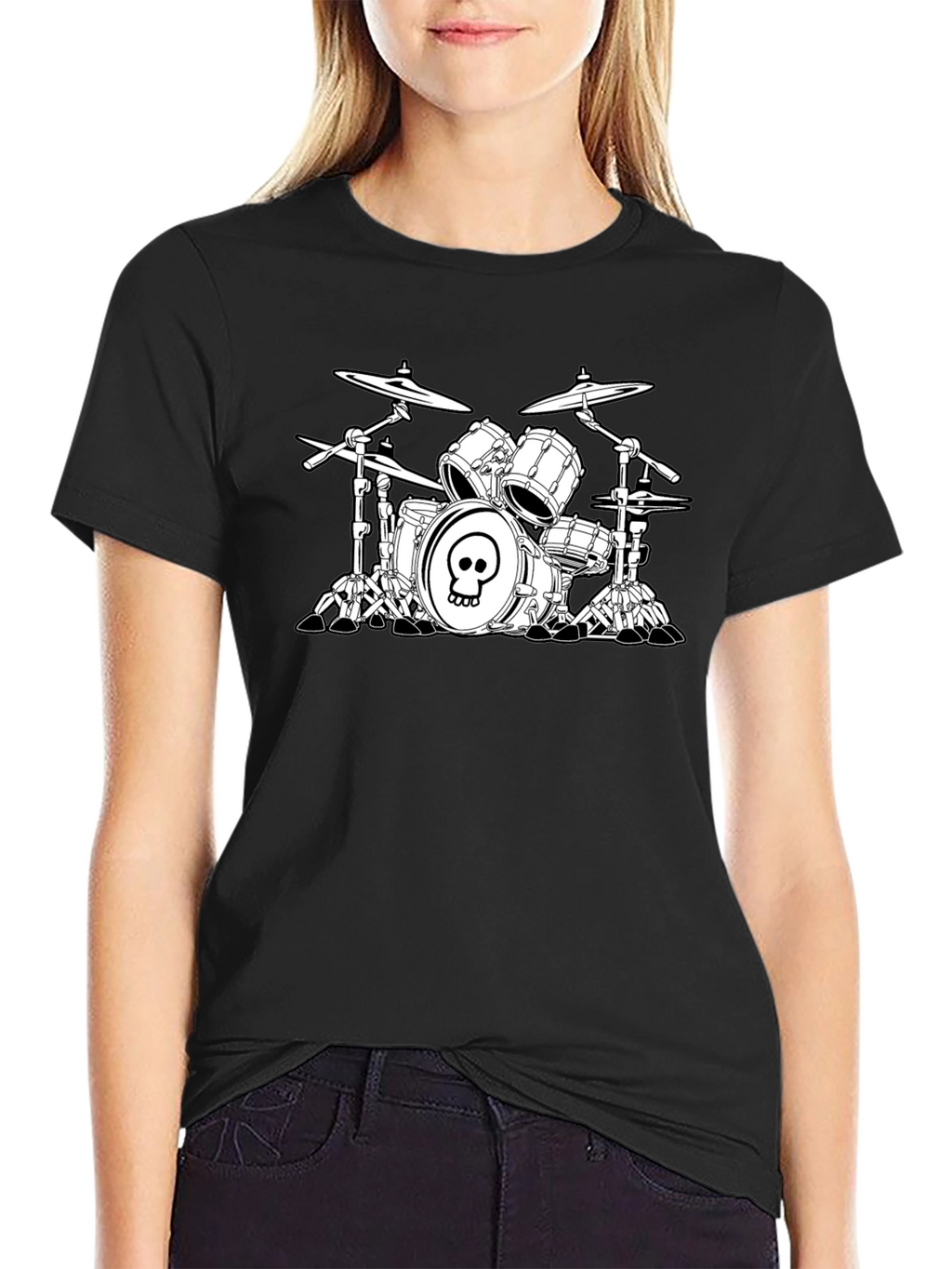 Skull Drum Set Graphic Tee