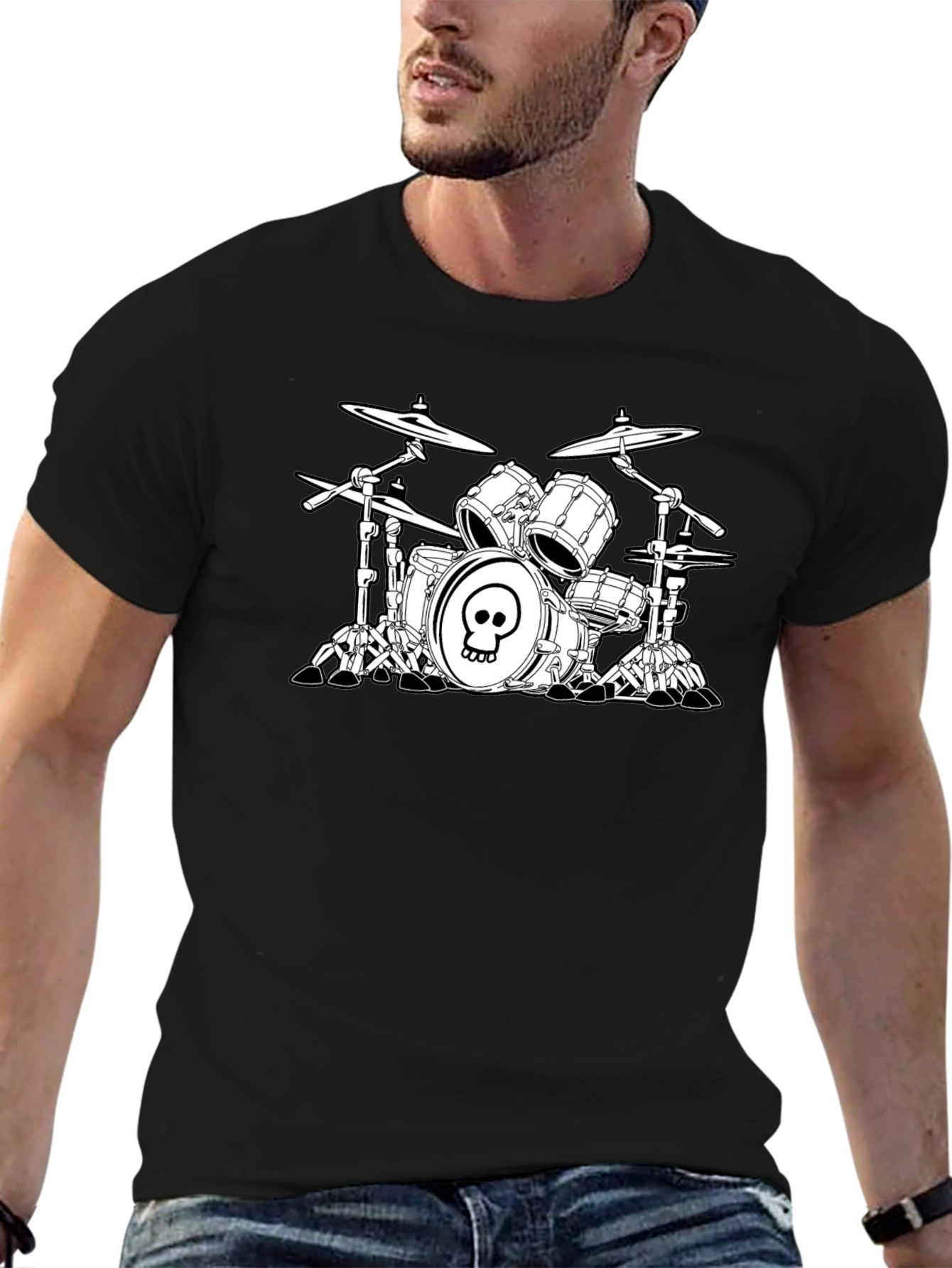 Skull Drum Set Graphic Tee