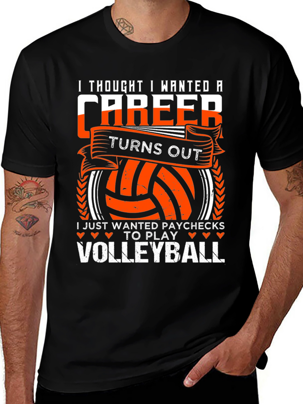 Volleyball Player T-Shirt: I Just Wanted Paychecks to Play
