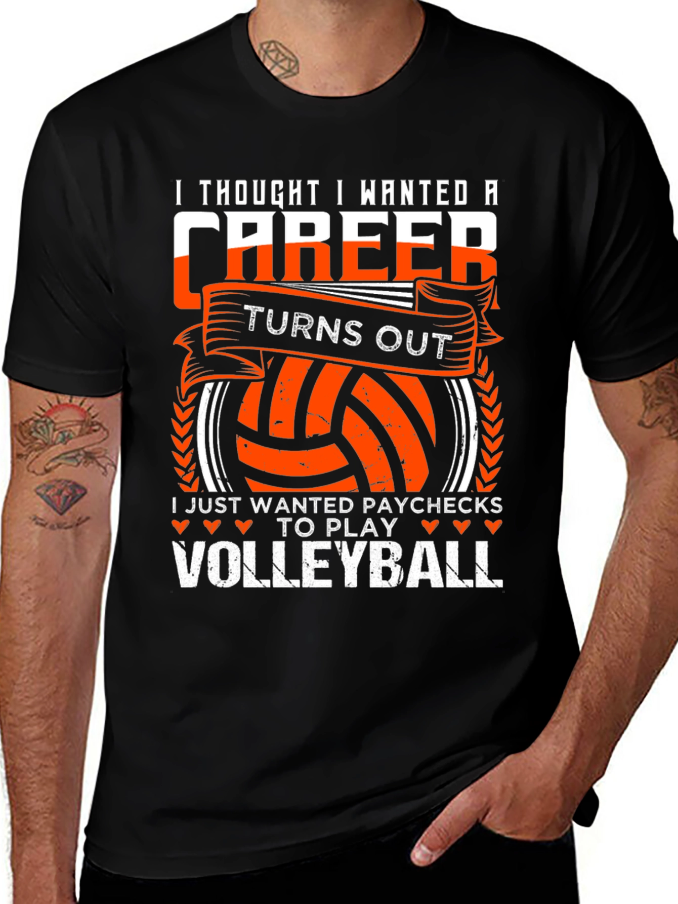 Volleyball Player T-Shirt: I Just Wanted Paychecks to Play