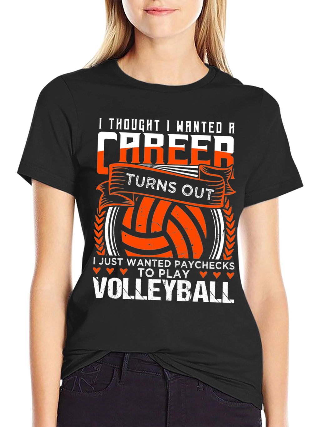 Volleyball Player T-Shirt: I Just Wanted Paychecks to Play
