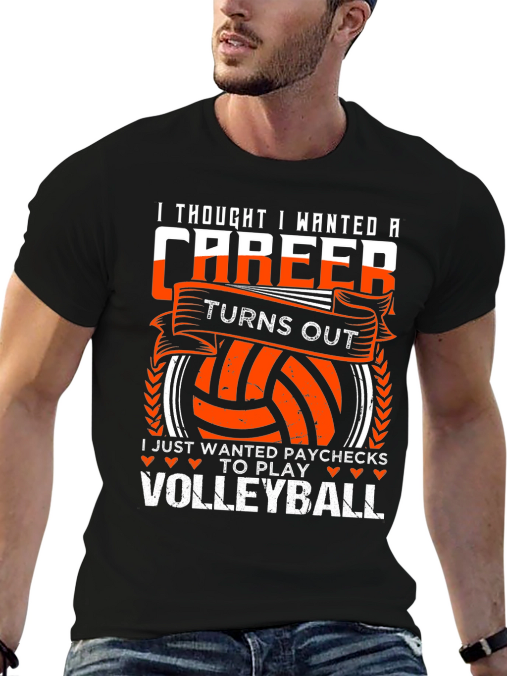 Volleyball Player T-Shirt: I Just Wanted Paychecks to Play