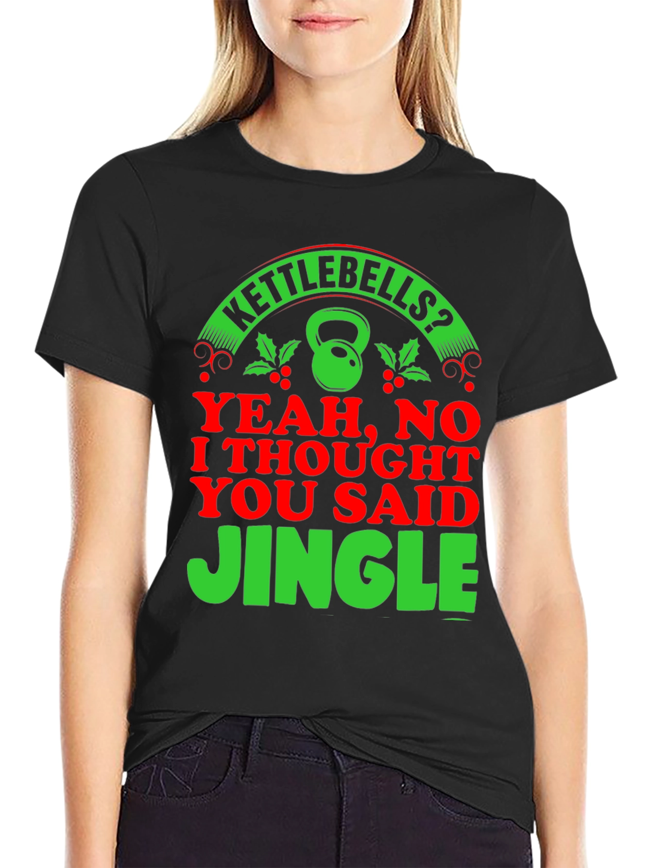 Kettlebells? Jingle! Christmas Gym Humor T-Shirt