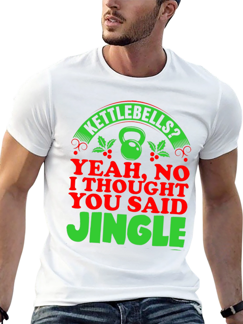 Kettlebells? Jingle! Christmas Gym Humor T-Shirt