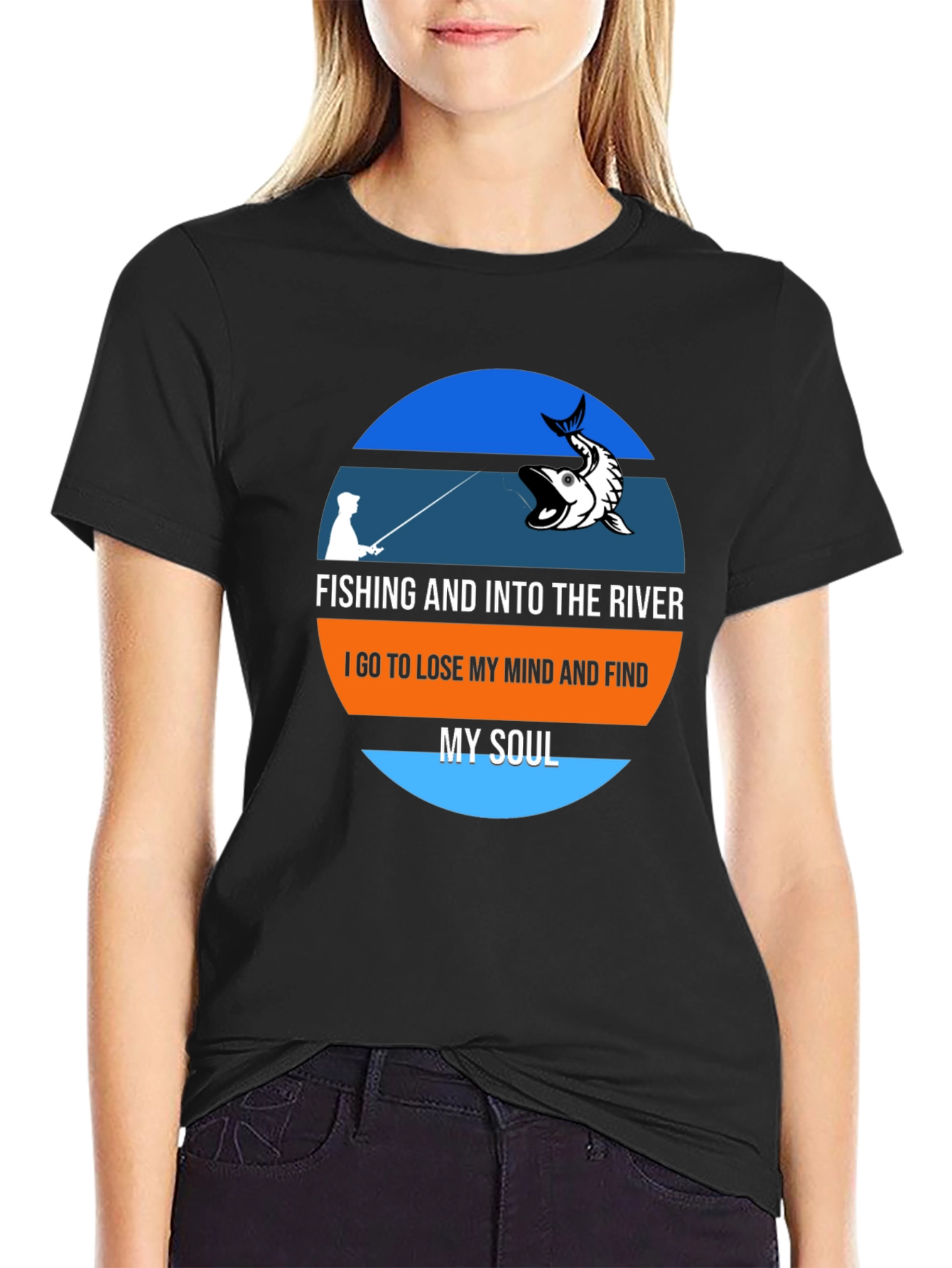 Fishing River Mind Soul Graphic T-Shirt