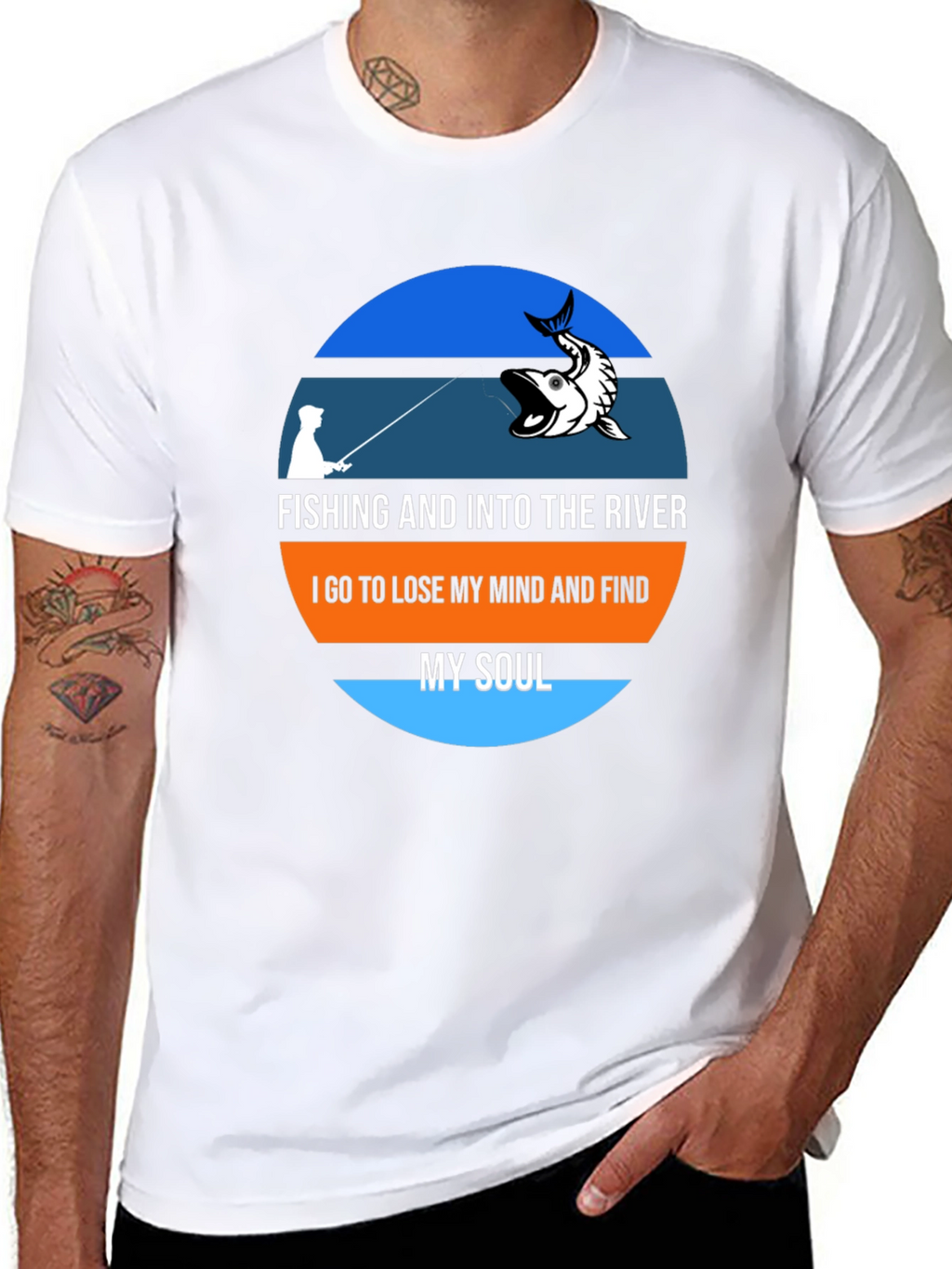 Fishing River Mind Soul Graphic T-Shirt