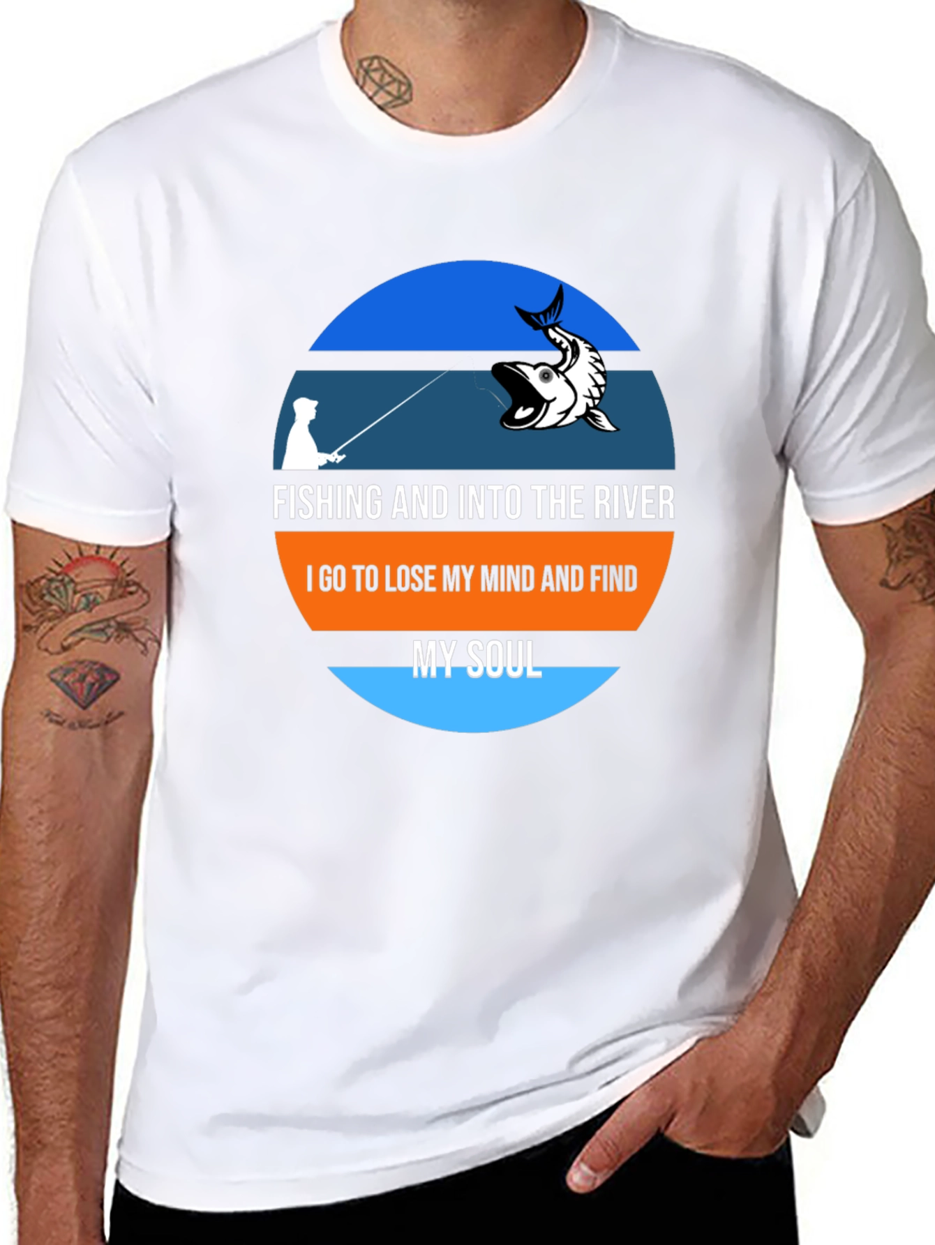 Fishing River Mind Soul Graphic T-Shirt