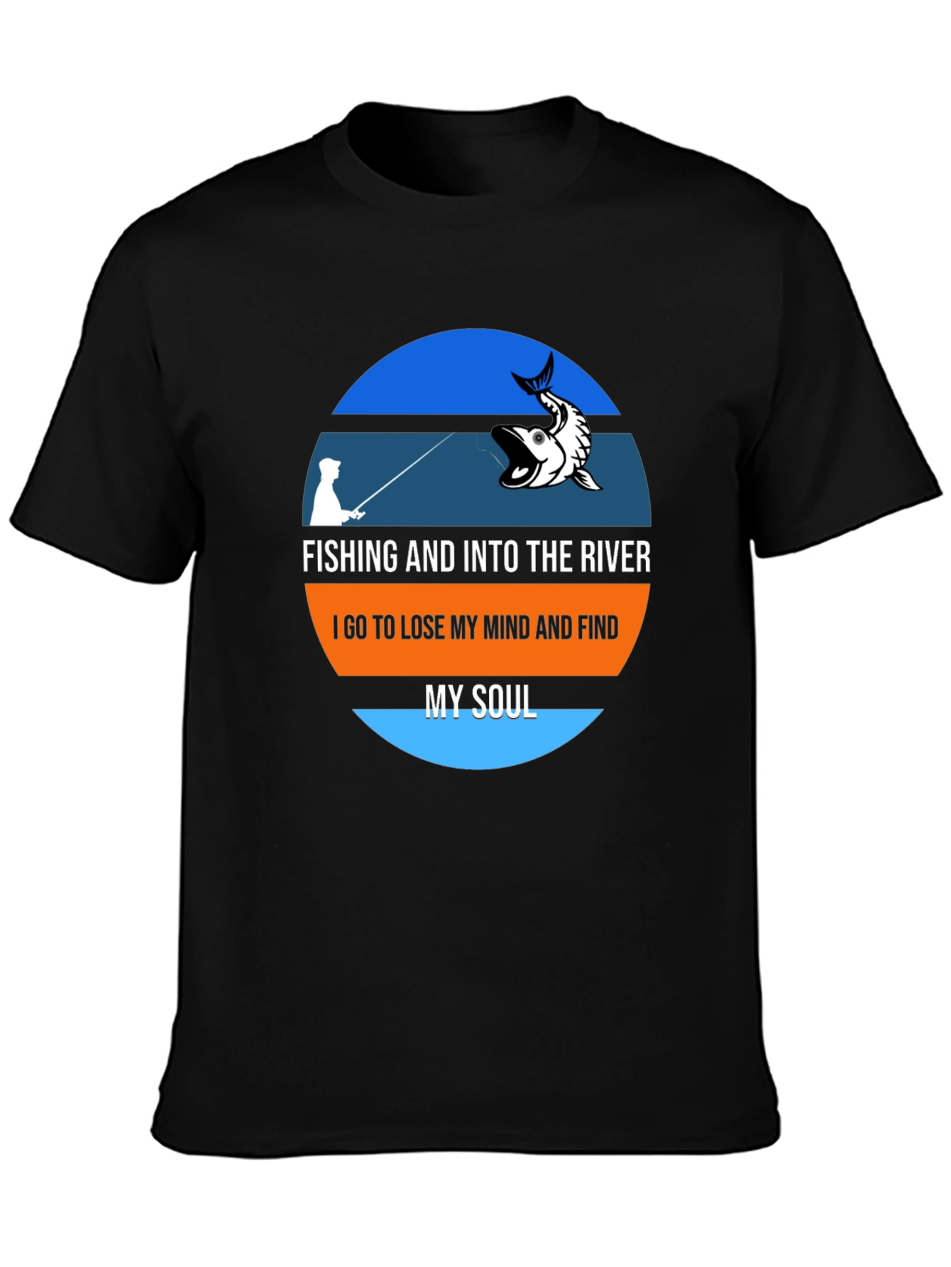 Fishing River Mind Soul Graphic T-Shirt