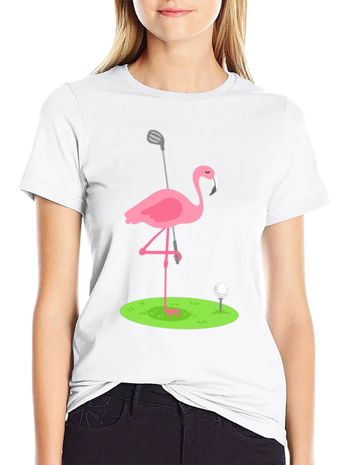 Golf Flamingo Graphic Tee - Black T-Shirt