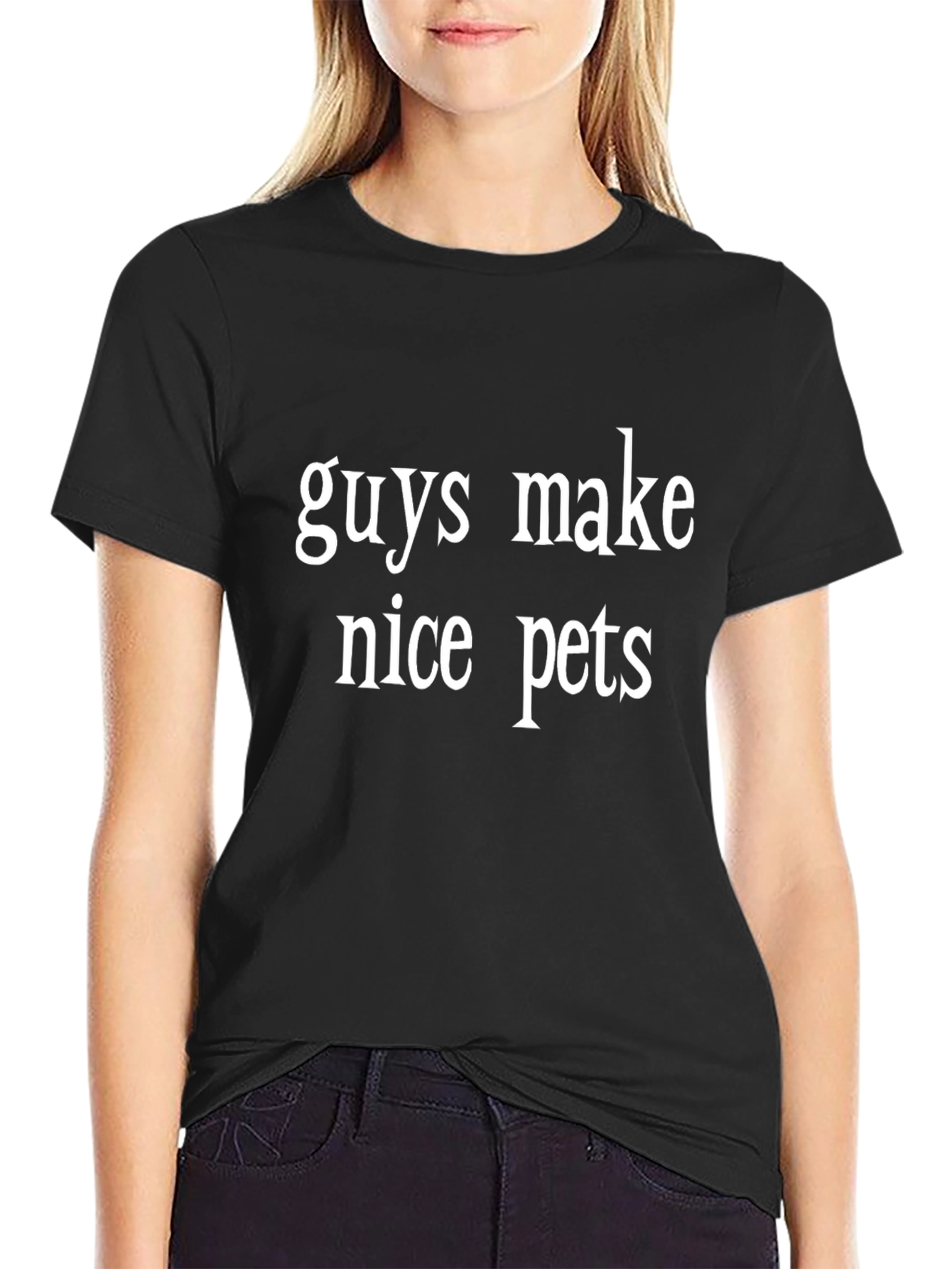 Funny Guys Make Nice Pets Black Graphic Tee