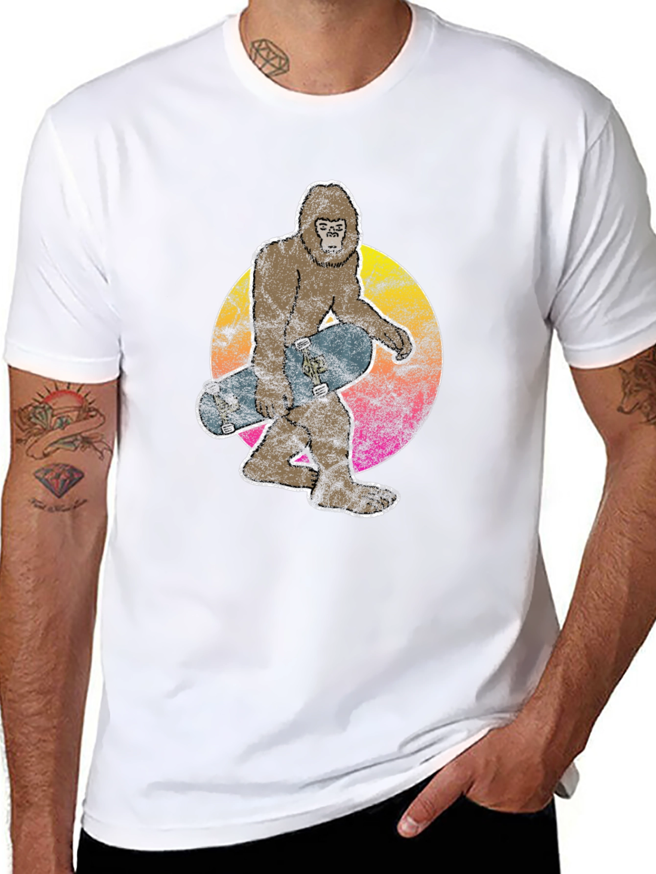 Sasquatch Skateboarder Graphic Tee