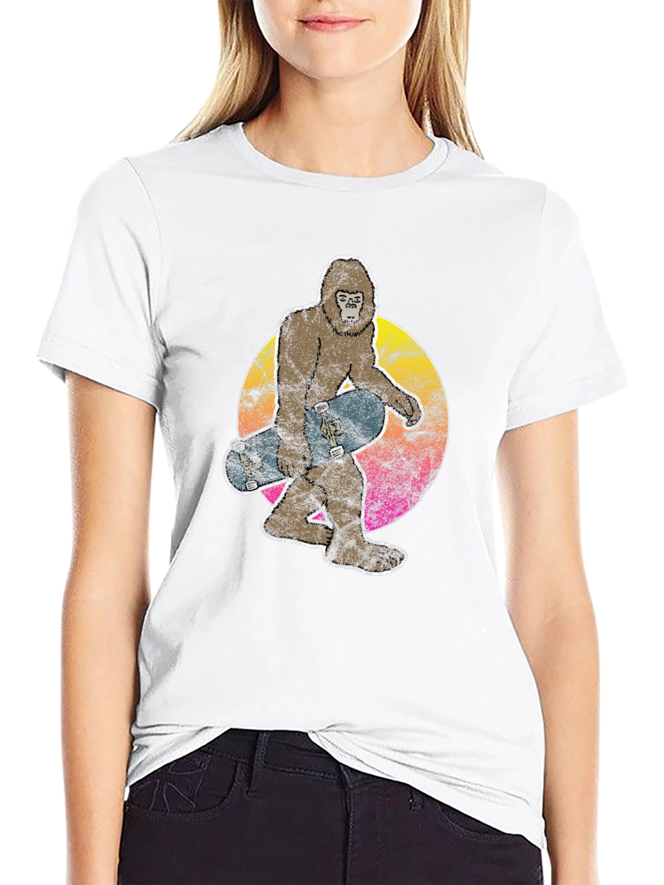 Sasquatch Skateboarder Graphic Tee