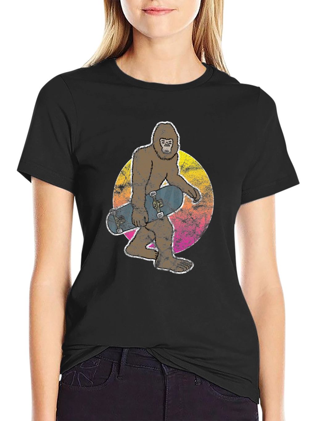 Sasquatch Skateboarder Graphic Tee
