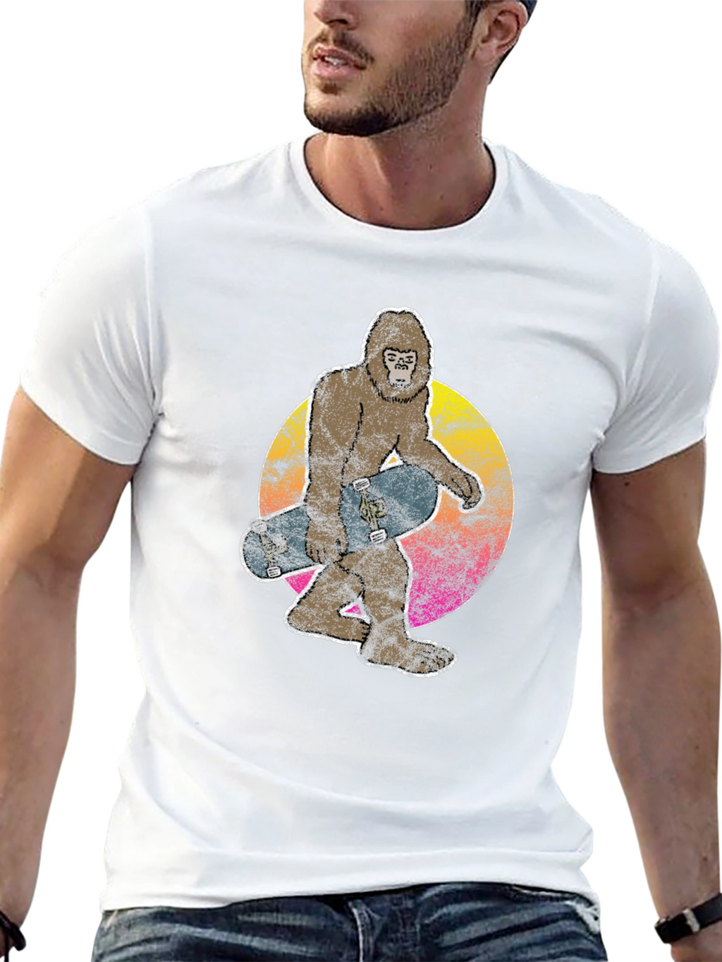 Sasquatch Skateboarder Graphic Tee