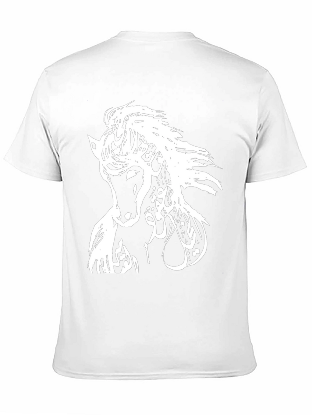 Horse Arabic Calligraphy Mens Black T-Shirt