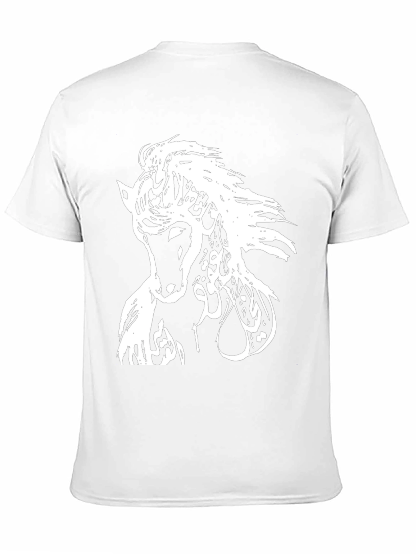 Horse Arabic Calligraphy Mens Black T-Shirt