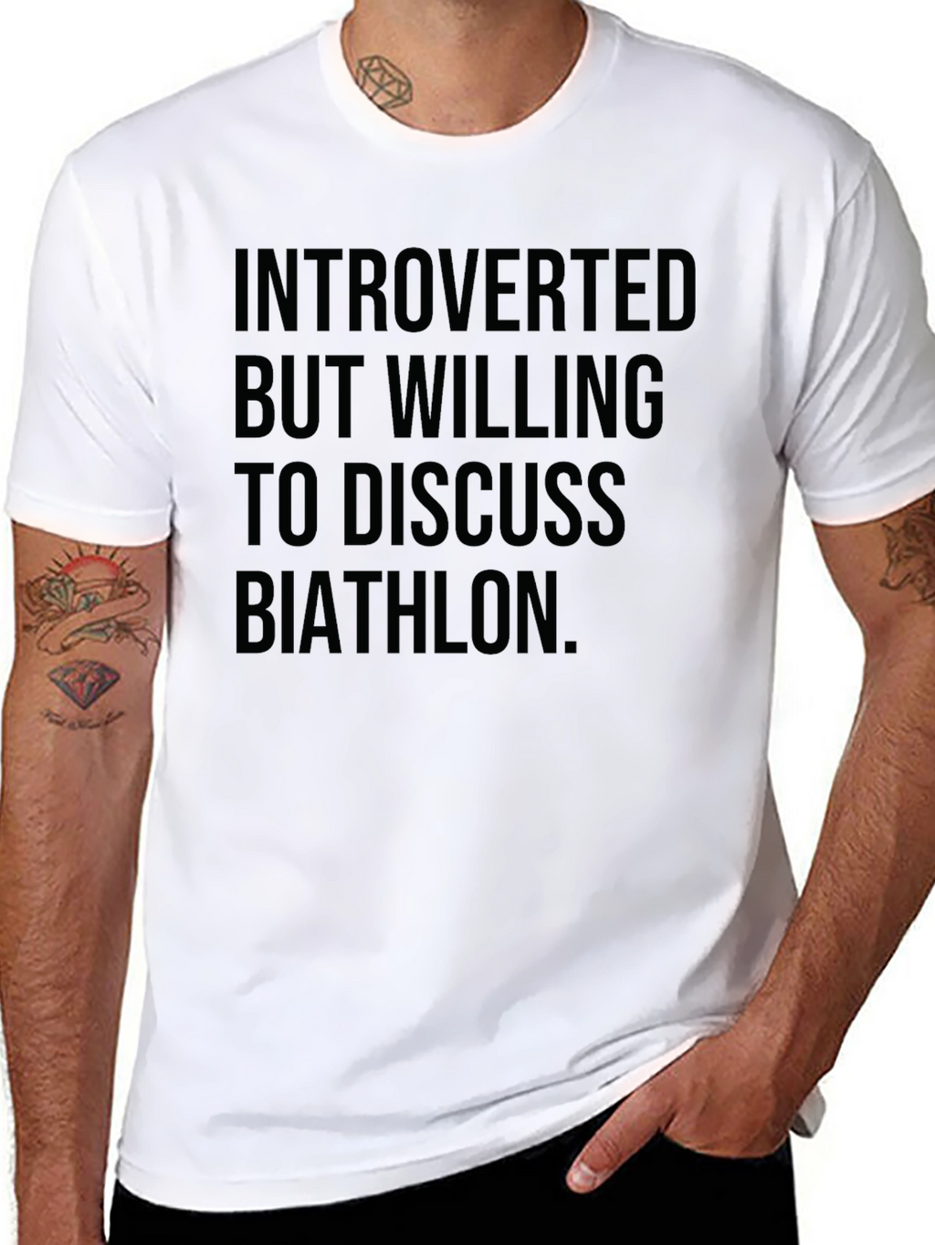 Introverted Biathlon T-Shirt - Humorous Athlete Tee