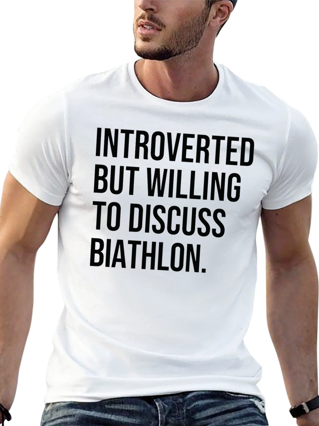 Introverted Biathlon T-Shirt - Humorous Athlete Tee