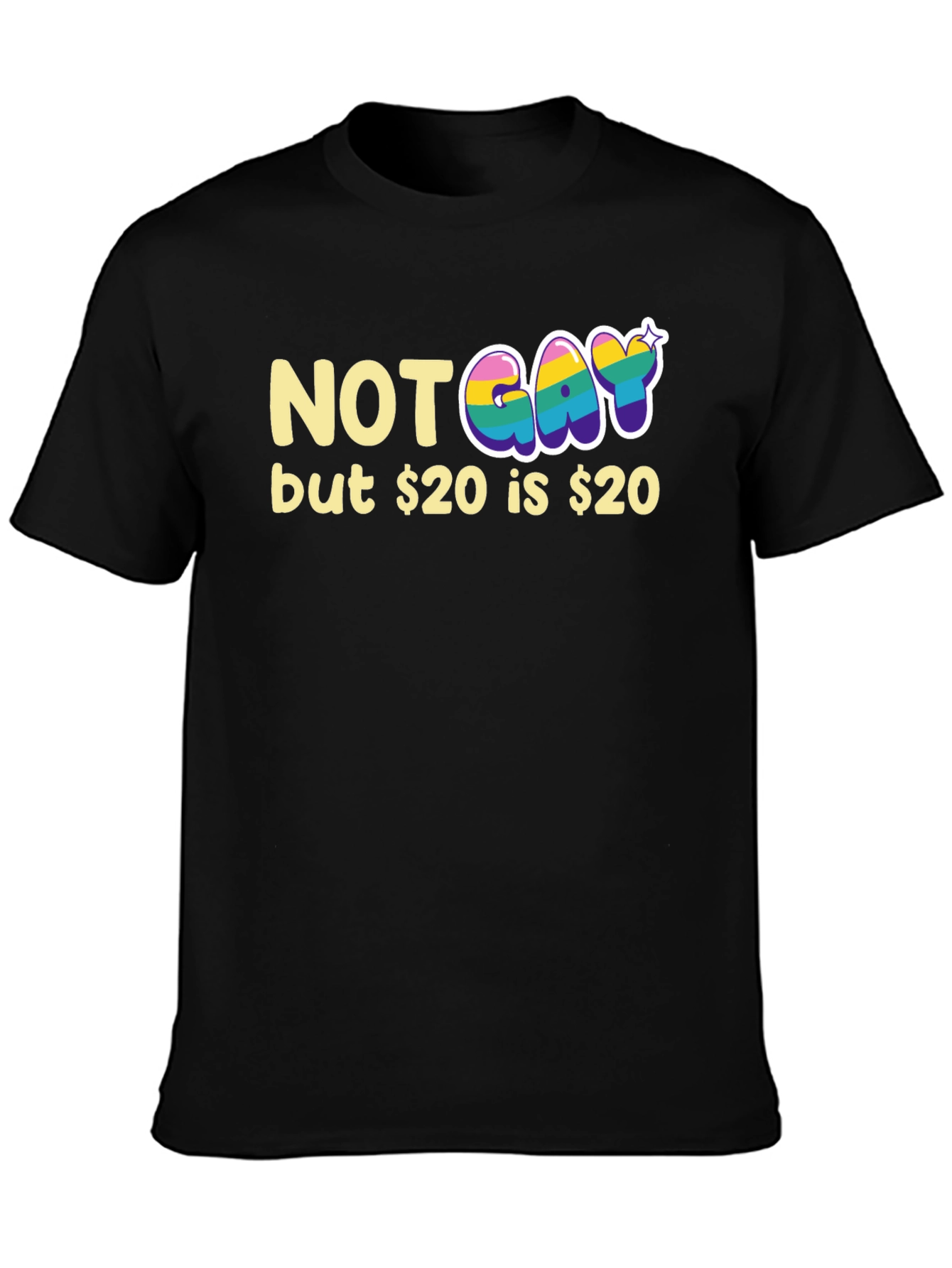 Not Gay but $20 T-Shirt Funny Graphic Tee