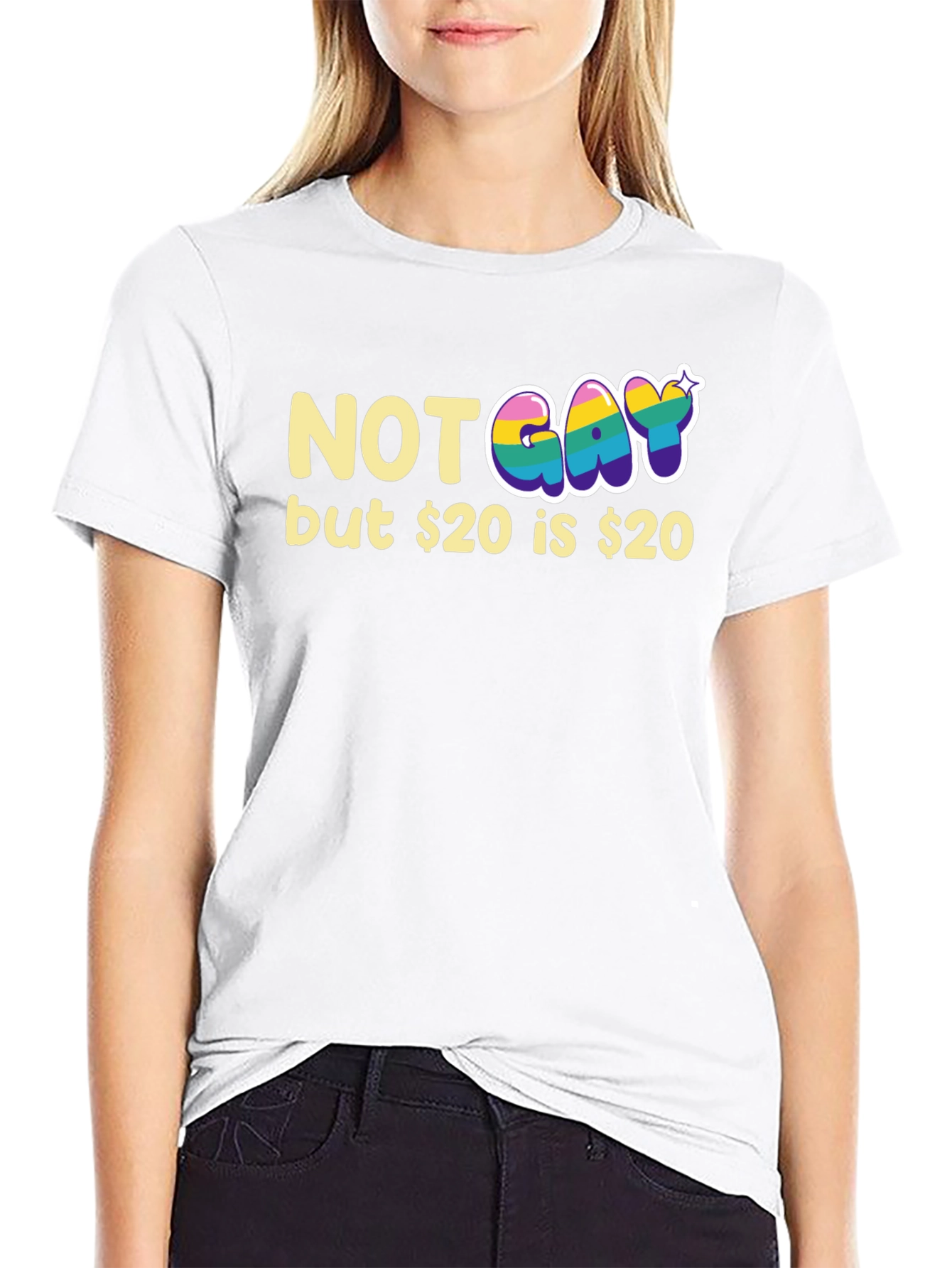 Not Gay but $20 T-Shirt Funny Graphic Tee