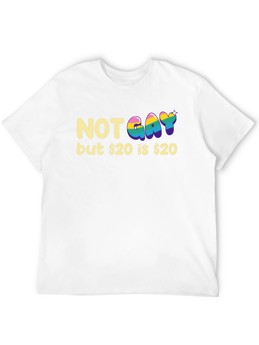 Not Gay but $20 T-Shirt Funny Graphic Tee